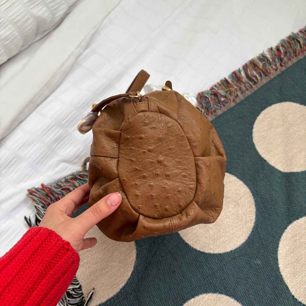 Stone Mountain Brown Ostrich Pattern Satchel Shou… - image 3